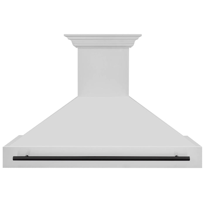 ZLINE 48" Autograph Stainless Wall Range Hood, Black Handle 8654STZ-48-MB
