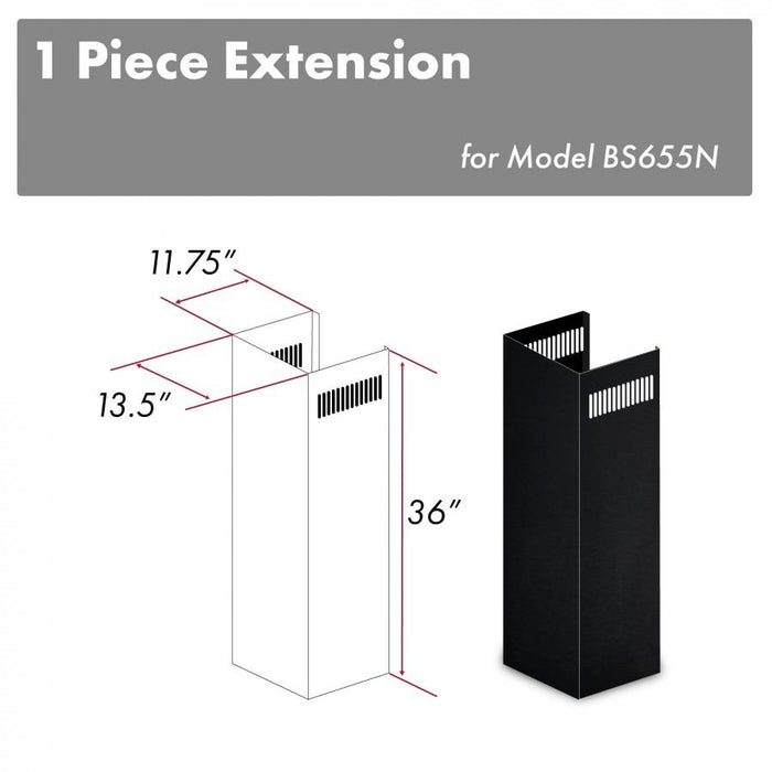 ZLINE 1 - 36 in. Chimney Extension for 9 ft. to 10 ft. Ceilings ,1PCEXT - BS655N - Farmhouse Kitchen and Bath