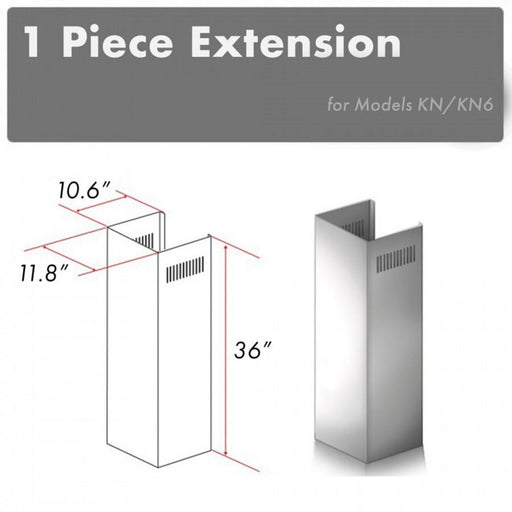 ZLINE 1 Piece Chimney Extension for 10' Ceilings,1PCEXT - KN - Farmhouse Kitchen and Bath