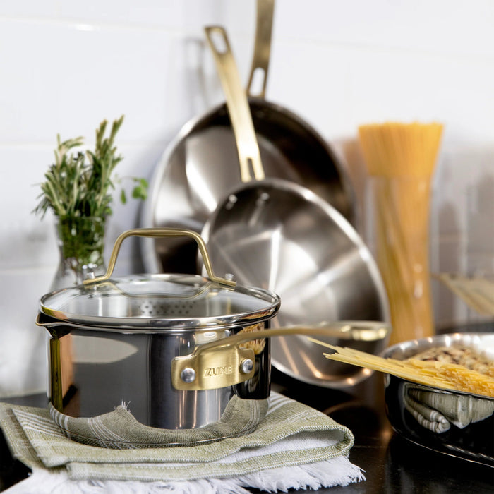 ZLINE 10 - Piece Stainless Steel Non - Toxic Cookware Set CWSETL - ST - 10 - Farmhouse Kitchen and Bath