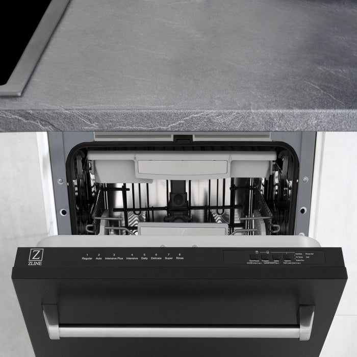 ZLINE 18" Dishwasher in Black matt panel, Stainless Tub, DWV - BLM - 18 - Farmhouse Kitchen and Bath