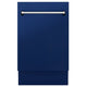 ZLINE 18" Dishwasher in Blue gloss panel, Stainless Tub, DWV-BG-18