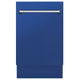 ZLINE 18" Dishwasher in Blue matt panel, Stainless Tub, DWV-BM-18