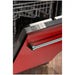 ZLINE 18" Dishwasher in Red Matte Stainless Tub, Traditional Handle, DW - RM - 18 - Farmhouse Kitchen and Bath