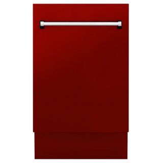 ZLINE 18" Dishwasher, Red Gloss panel, Stainless Tub, DWV-RG-18