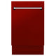 ZLINE 18" Dishwasher, Red Gloss panel, Stainless Tub, DWV-RG-18