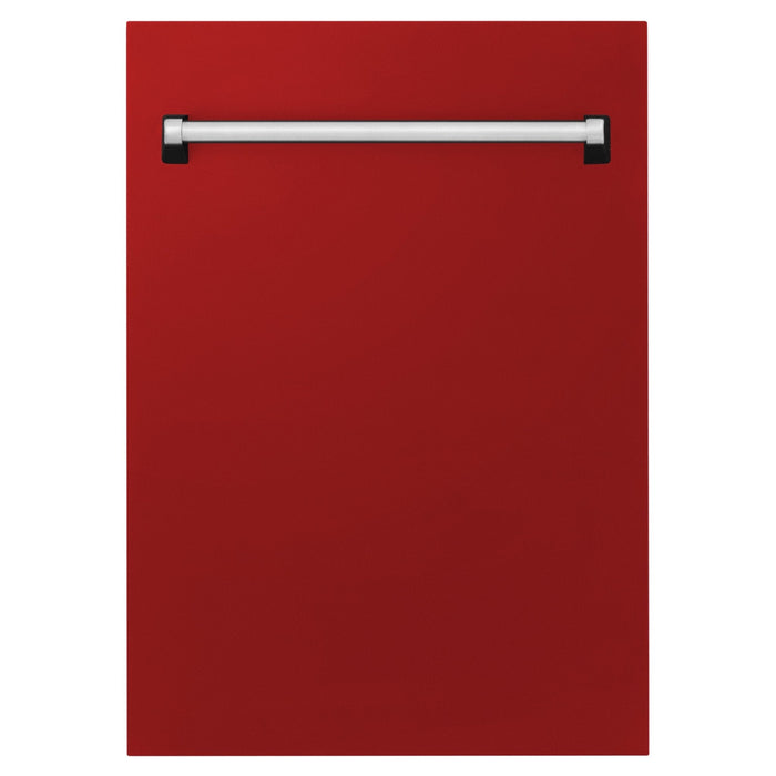 ZLINE 18" Dishwasher, Red Gloss panel, Stainless Tub, DWV - RG - 18 - Farmhouse Kitchen and Bath