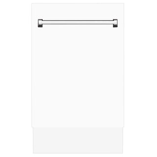 ZLINE 18" Dishwasher, White Matte panel, Stainless Tub, DWV-WM-18