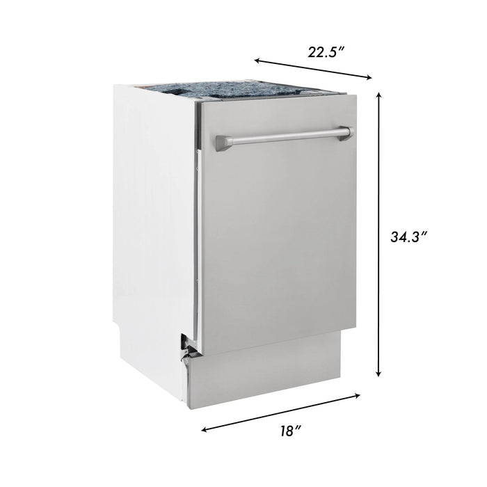 ZLINE 18 in. Tallac Series 3rd Rack Top Control Dishwasher in a Stainless Steel Tub DWV - BS - 18 - Farmhouse Kitchen and Bath