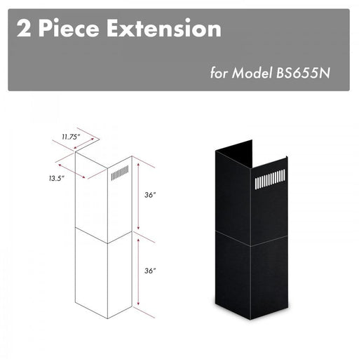 ZLINE 2 - 36" Chimney Extensions for 10 ft. to 12 ft. Ceilings, 2PCEXT - BS655N - Farmhouse Kitchen and Bath