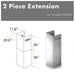 ZLINE 2 Piece Chimney Extension for 12' Ceiling, 2PCEXT - KECOM - Farmhouse Kitchen and Bath
