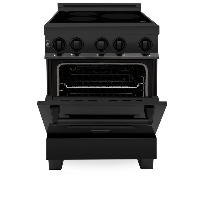 ZLINE 24" 2.8 cu. ft. Induction Range with a 3 Element Stove and Electric Oven in Black Stainless Steel RAIND - BS - 24 - Farmhouse Kitchen and Bath