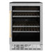 ZLINE 24" Autograph Edition Dual Zone 44 - Bottle Wine Cooler in Stainless Steel with Wood Shelf and Gold Accents RWVZ - UD - 24 - G - Farmhouse Kitchen and Bath