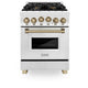 ZLINE 24" Autograph Edition, Gas Range, White Door, RGZ-24-CB