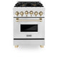 ZLINE 24" Autograph Edition, Gas Range, White Door, RGZ-24-G