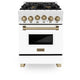 ZLINE 24" Autograph Edition, Gas Range, White Door, RGZ-WM-24-CB