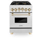 ZLINE 24" Autograph Gas Range Gas, DuraSnow, RGSZ-SN-24-G