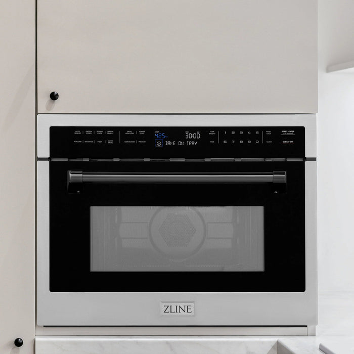 ZLINE 24" Convection Microwave, Stainless Steel, Black MWOZ - 24 - MB - Farmhouse Kitchen and Bath