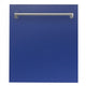 ZLINE 24" Dishwasher in Blue Matte and Traditional Style Handle, DW-BM-24
