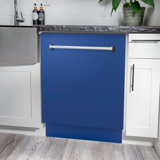 ZLINE 24" Dishwasher in Blue Matte panel, Stainless Tub, DWV - BM - 24 - Farmhouse Kitchen and Bath