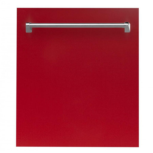 ZLINE 24" Dishwasher in Red Gloss, Stainless Tub, Traditional Handle, DW - RG - 24 - Farmhouse Kitchen and Bath