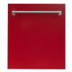 ZLINE 24" Dishwasher in Red Gloss, Stainless Tub, Traditional Handle, DW-RG-24