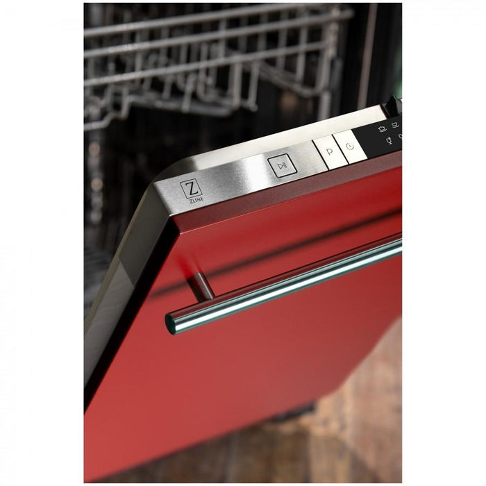 ZLINE 24" Dishwasher in Red Matte, Stainless Steel Tub, DW - RM - H - 24 - Farmhouse Kitchen and Bath