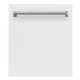 ZLINE 24" Dishwasher in White Matte, Traditional Handle, DW-WM-24