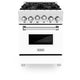 ZLINE 24" Gas on Gas Range in Stainless, White Matte Door, RG-WM-24
