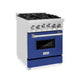 ZLINE 24" Gas on Gas Range, Stainless Steel, Blue Gloss Door, RG-BM-24