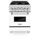 ZLINE 24" Gas Range, DuraSnow Stainless, White Matt Door, RGS-WM-24