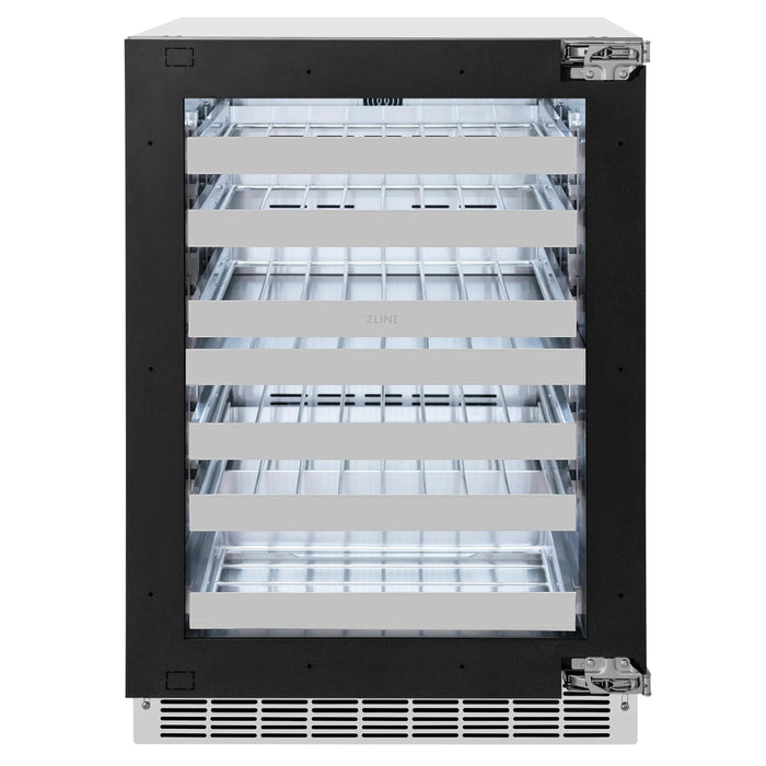 ZLINE 24 in. Touchstone Dual Zone 44 Bottle Wine Cooler With Panel Ready Glass Door RWDPO - 24 - Farmhouse Kitchen and Bath