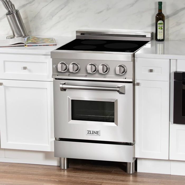 ZLINE 24" Induction Range with a 3 Element Stove and Electric Oven in Stainless Steel RAIND - 24 - Farmhouse Kitchen and Bath