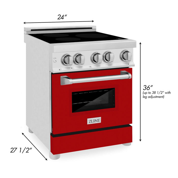 ZLINE 24" Induction Range with a 3 Element Stove and Electric Oven in Stainless Steel RAIND - RM - 24 - Farmhouse Kitchen and Bath
