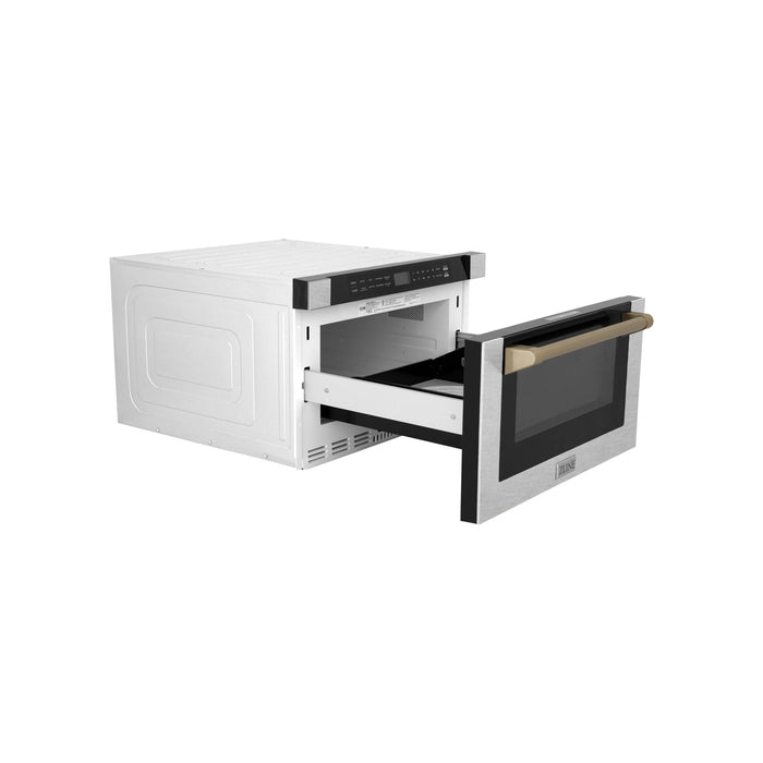ZLINE 24" Microwave Drawer, Stainless Steel, Bronze MWDZ - 1 - SS - H - CB - Farmhouse Kitchen and Bath