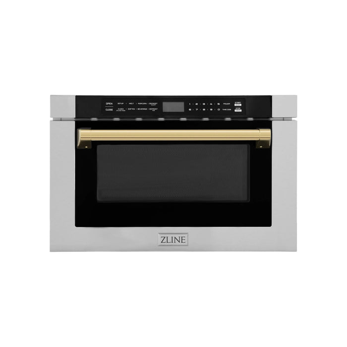 ZLINE 24" Microwave Drawer, Stainless Steel,Gold MWDZ - 1 - H - G - Farmhouse Kitchen and Bath