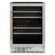 ZLINE 24" Monument Autograph Edition Dual Zone 44-Bottle Wine Cooler in Stainless Steel with Champagne Bronze Accents RWVZ-UD-24-CB