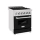 ZLINE 24" Professional Dual Fuel Range in Black Matte, RAS-BLM-24