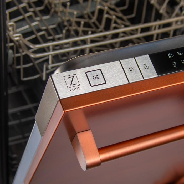 ZLINE 24" Top Control Dishwasher, Copper, Stainless Steel Tub, DW - C - H - 24 - Farmhouse Kitchen and Bath