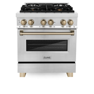 ZLINE 30" Autograph Dual Fuel Range, Stainless Steel, RAZ-30-CB