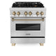 ZLINE 30" Autograph Dual Fuel Range, Stainless Steel, RAZ-30-CB