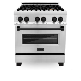 ZLINE 30" Autograph Dual Fuel Range, Stainless Steel, RAZ-30-MB