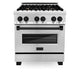 ZLINE 30" Autograph Dual Fuel Range, Stainless Steel, RAZ-30-MB