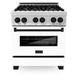 ZLINE 30" Autograph, Dual Fuel Range, White Door, RASZ-WM-30-MB