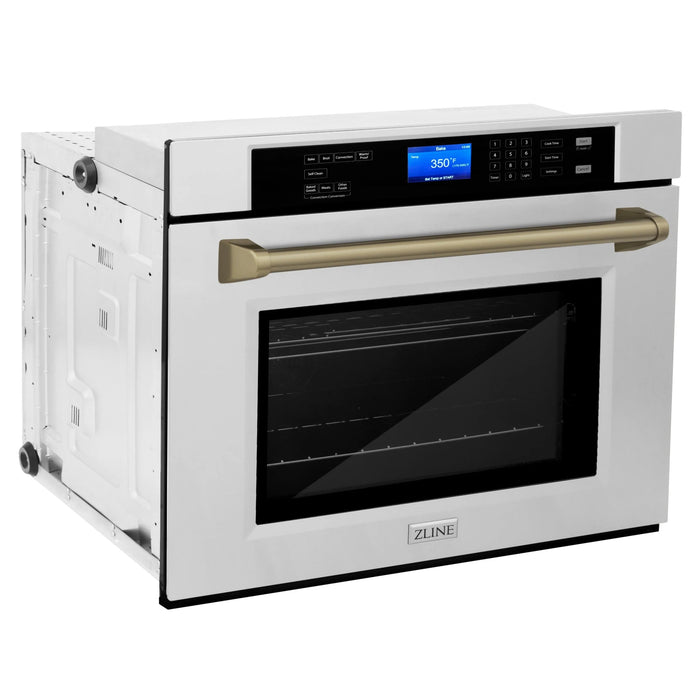ZLINE 30" Autograph Edition Single Wall Oven with Self Clean and True Convection in Stainless Steel AWSZ - 30 - CB - Farmhouse Kitchen and Bath