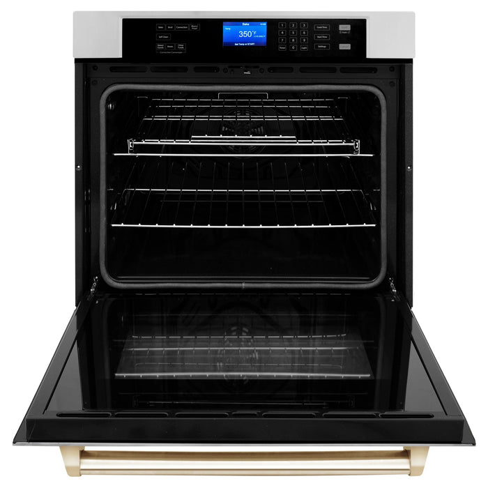 ZLINE 30" Autograph Edition Single Wall Oven with Self Clean and True Convection in Stainless Steel AWSZ - 30 - G - Farmhouse Kitchen and Bath