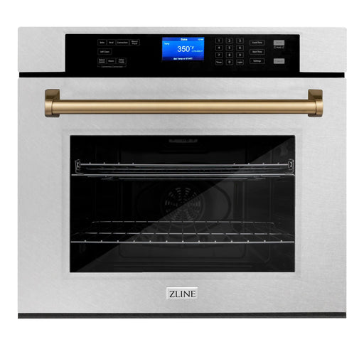 ZLINE 30" Autograph Edition Single Wall Oven with Self Clean and True Convection Stainless Steel AWSSZ - 30 - CB - Farmhouse Kitchen and Bath