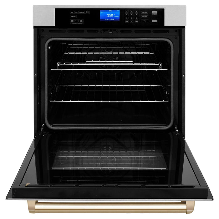 ZLINE 30" Autograph Edition Single Wall Oven with Self Clean and True Convection Stainless Steel AWSSZ - 30 - G - Farmhouse Kitchen and Bath