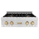 ZLINE 30" Autograph Rangetop, DuraSnow, Gold Accent, RTZ-30-G