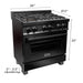 ZLINE 30" Black Stainless 4.0 cu.ft. 4 Gas Burner/Electric Oven Range, RAB - 30 - Farmhouse Kitchen and Bath